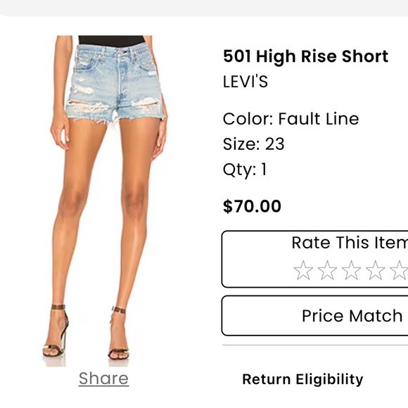 LEVI JEAN SHORTS - Picture 2 of 5